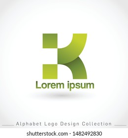 Letter K Logo Design Template isolated on white background : Vector Illustration