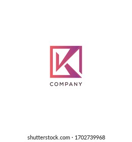 Letter K logo design template, Creative Minimal Alphabet K letter Symbol for any kinds of Corporate Business Identity, 