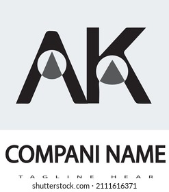 Letter K logo design template  abstract dot connection vector logo