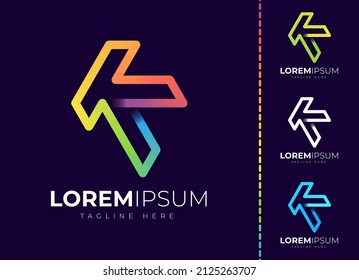 Letter k logo design template. Creative modern trendy k typography and colorful gradient.