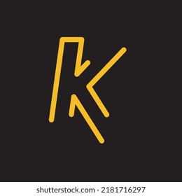 Letter K Logo Design-Vorlage, die einfach und leicht für jedermann zu erinnern ist.