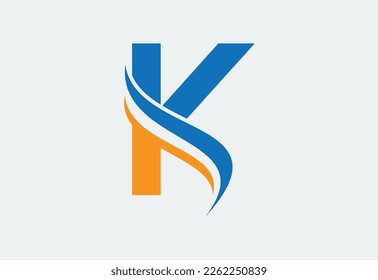 Letter K logo design template, Vector illustration