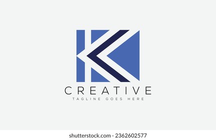 Ilustración vectorial de la plantilla de diseño del logotipo K de la letra.