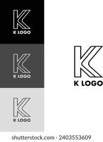 Plantilla de diseño del logotipo de la letra K. Logotipo minimalista