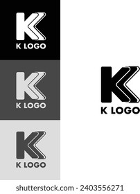 Plantilla de diseño del logotipo de la letra K. Logotipo minimalista