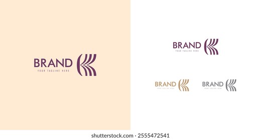 Letter K logo design template. Monogram or symbol with typography. Brand identity template design.
