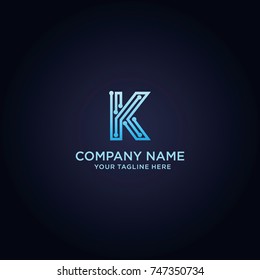 Letter K Logo Design template, Technology and digital abstract icon