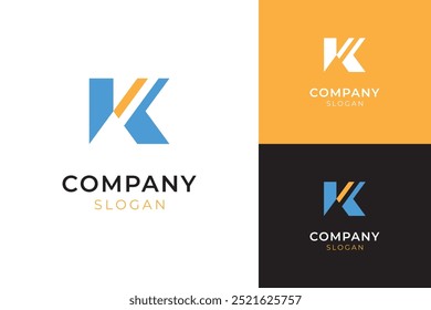Letter k Logo Design für verschiedene Arten von Unternehmen und Unternehmen. farbenfroh, modern, geometrischer Buchstabe k Logo