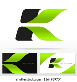 Letter K logo design vector sign - Stock vector emblem. Business card templates.