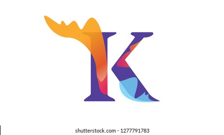 Letter K Logo. K Letter Design Vector with Gradation Colors. vector illustration