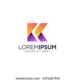 Letter K Logo Design vector illustration, colorful logo