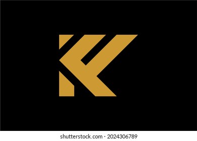 Letter K logo design vector. KF monogram sign symbol.