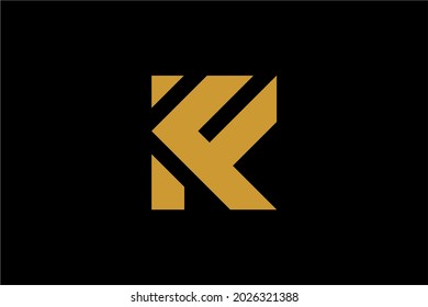 vector de diseño del logotipo de la letra K. Símbolo de signo de monograma KF.