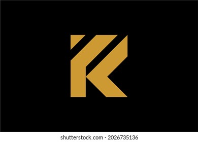 Letter K logo design vector. KF monogram sign symbol.