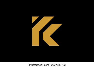 Letter K logo design vector. KF monogram sign symbol.