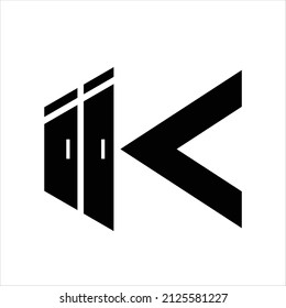 Ilustración del vector de diseño del logotipo de la letra K Ilustración