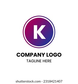 Letter K Logo. K Letter Design Vector with Circle and gradient