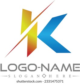 Archivo vectorial de diseño de logotipo K de carta para varias empresas que se descargan hoy.