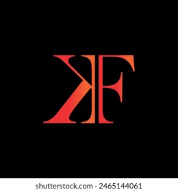 Vector de diseño de logotipo de la letra K. Símbolo de monograma KF.