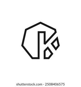 Letter K logo design vector with universal form and creative idea icon