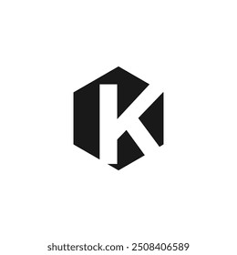 Vector de diseño de logotipo de letra K con forma universal e icono de idea creativa