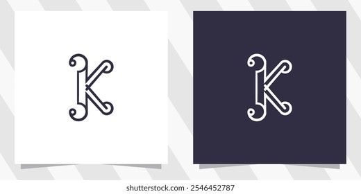 Letra K Vector de diseño de logotipo