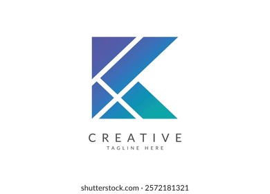 Letter K logo design vector.