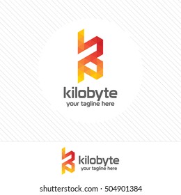 Letter K logo design vector with triangle pixel concept. Colorful and modern design vector of letter K logo template. Suitable for studio company, web design, technology, communication.