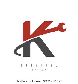 Letter K logo designs, K Repair logo, logo service letter designs