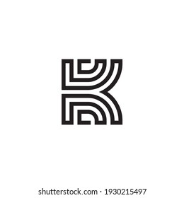 letter K logo dimensional woven, intertwined, knots