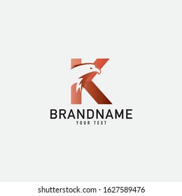 Letter K logo and eagle design combination