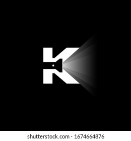 Letter K Logo Flashlight Design