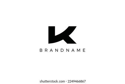 Letter K logo formed with simple and modern shape in black color	
