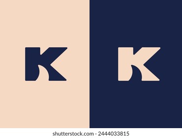 Buchstaben-K-Logo mit schlichter und moderner Form in schwarzer FarbeBuchstaben-K-Logo-Symbol-Linie Design Vorlage Elemente