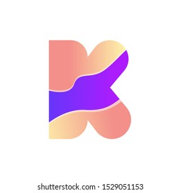 letter k logo with gradations