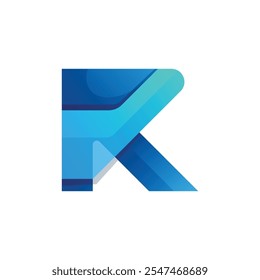 Letter K Logo Gradient Colorful Vector Icon Illustration