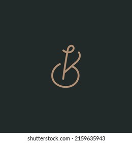 Letter K logo handwritten minimalis luxury