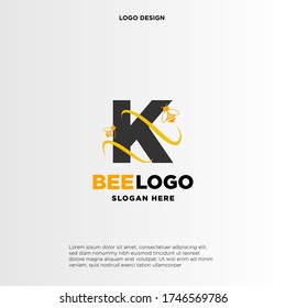 letter K logo and honey bee