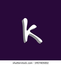 Icono De Logotipo De Letra K Con Ilustración De Vector De Estilo 3D.