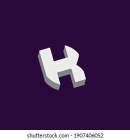Icono De Logotipo De Letra K Con Ilustración De Vector De Estilo 3D.