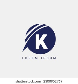 Letter K Logo Symbol, Abstrakter Techno Circle Initial, Vektordesign-Konzept für Technologie Business Identity