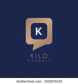 letter K Logo Icon. Consulting agency logo template
