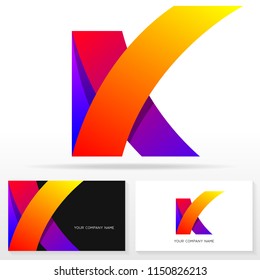 Letter K logo icon design template. Business card templates. Vector illustration.