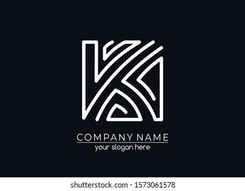 Letter K logo icon design template elements. personal monogram. Vector element. Ethnic style, rich look.