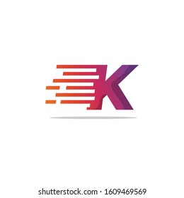 Letter K logo icon design with pixel line elements