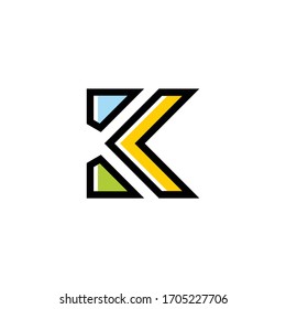 Letter K logo icon design template elements