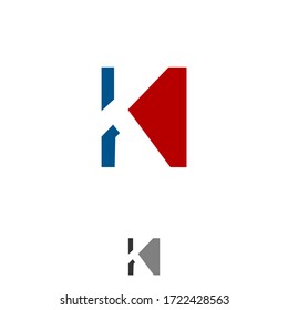 Design-Vorlagenelemente für das Logo von Letter K, Symbol für minimales Vektorgrafik-Alphabet