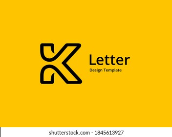 Elementos de la plantilla de diseño del icono del logotipo K de la letra