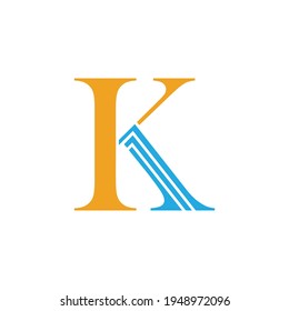 Design-Vorlagenelemente für das Logo Buchstabe K