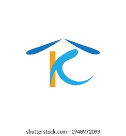 Elementos de la plantilla de diseño del icono del logotipo K de la letra